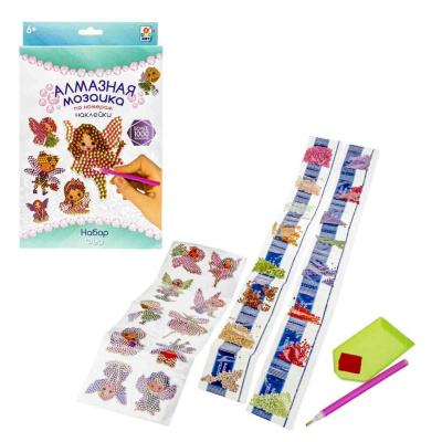 Набор для творчества Алмазная мозаика Наклейки Феи 1toy Т21895